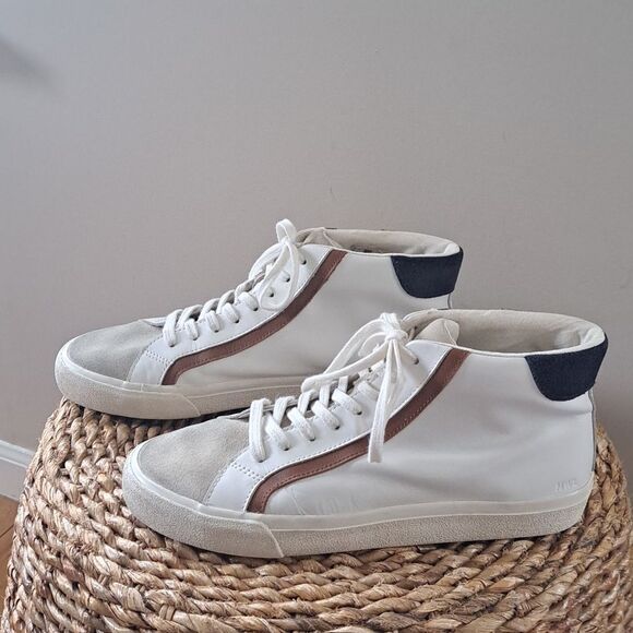 Madewell Womens/Mens Sidewalk White Leather High Top Sneakers S-W10/M8.5 - Picture 2 of 9